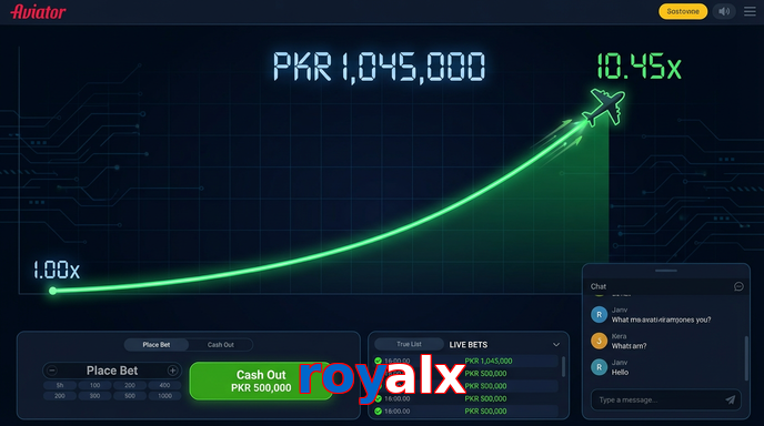 Main screen of Royalx aviator page for PK players