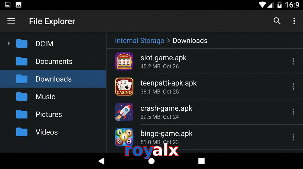 Main screen of Royalx gameapk page for PK players